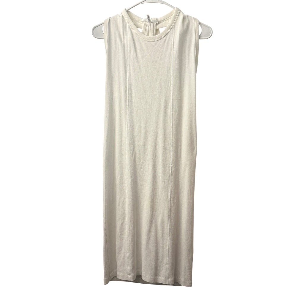 Helmut Lang White Cotton Sleeveless Twisted Racerback Midi Dress XS Minimalist